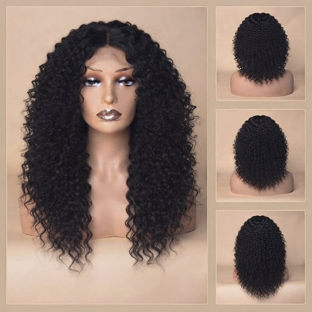 13X4 Frontal Lace Deep Wave Wig Natural Colour