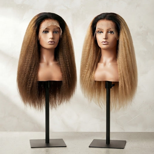 13X4 Frontal Lace Kinky Straight Wig 24"