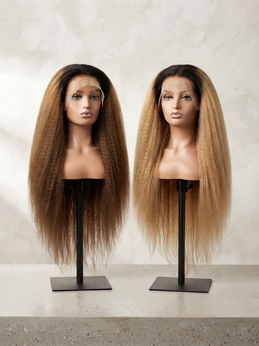 13X4 Frontal Lace Kinky Straight Wig 28"