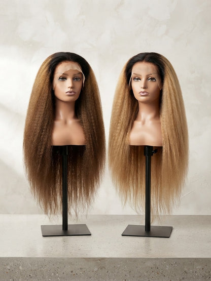 13X4 Frontal Lace Kinky Straight Wig 28"